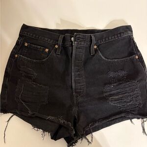 2 Levi's 501 Ripped Jean Shorts